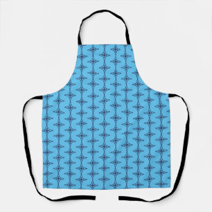 Delantal Cruz cristiana con adorno azul