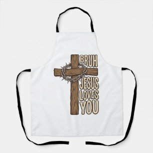Delantal Cruz de Bruh Jesús te Ama Vintage Cristiano Vecto