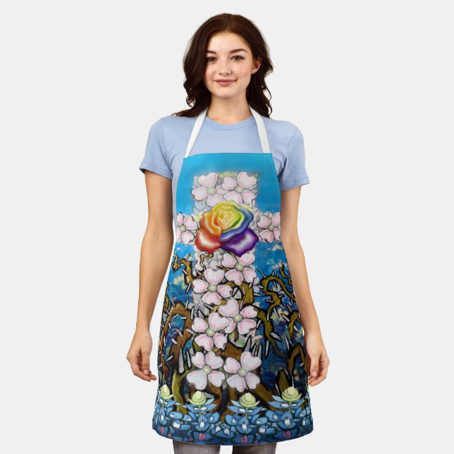 Delantal Cruz floral (Gastado)