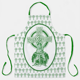 Delantal Cruz Irlandesa St. Patrick Shamrock Green Catholic