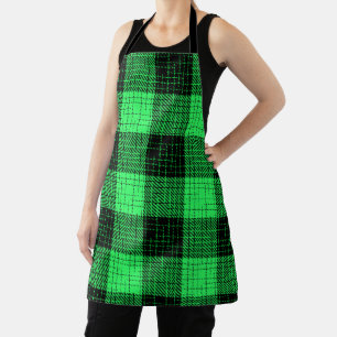 Delantal Cruzado Verde Negro Cuadro Búfalo
