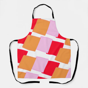 Delantal Cuadrados caprichosos rojo naranja rosa 