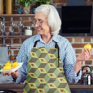 Delantal Cuadrados verdes 3d