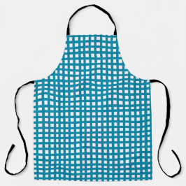 Delantal Cuadrícula cuadrada azul