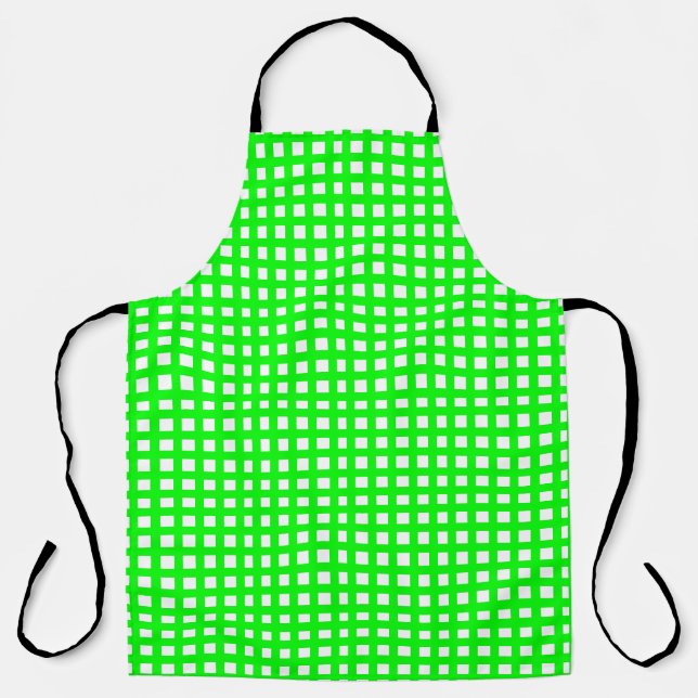 Delantal Cuadrícula cuadrada verde (Anverso)