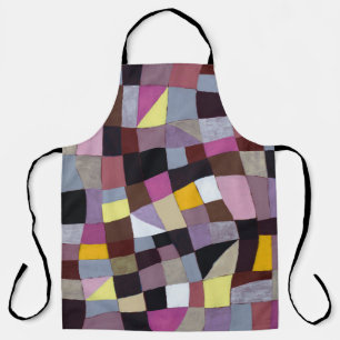 Delantal Cuadrícula irregular: Pintura abstracta violeta-am