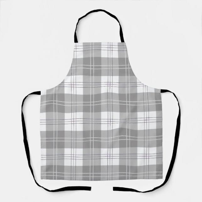 Delantal Cuadro de Búfalo Negro y Blanco (Anverso)