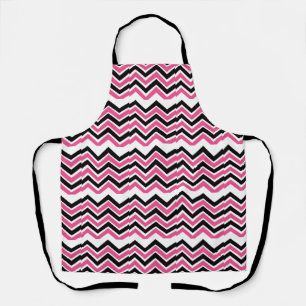 Delantal Cuadro de Chevron Negro Rosa