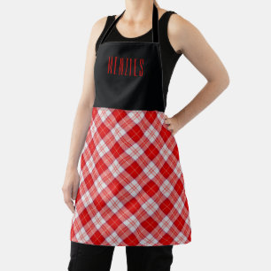 Delantal Cuadro rojo de las Highlands del Clan Chef Menzies