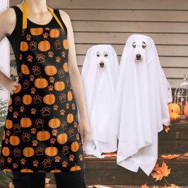 Delantal Cuadros calabazas y garras Naranja negro de Hallow