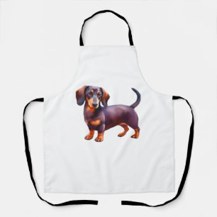 Delantal Cuadros de chocolate y tan cream Dachshund - Wein