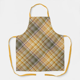 Delantal Cuadros de maíz seco amarillo y verde oliva