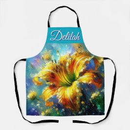 Delantal Cuadros Impresionantes De Flor Diurna Amarillo