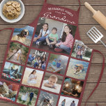 Delantal Cualquier Collage de fotos de la familia de texto<br><div class="desc">Celebra las simples alegrías de la familia y los nietos con un elegante collage de fotos personalizados de arándanos y delantal blanco. Las imágenes y todo el texto son simples de personalizar. La cita que dice "Mi gente favorita me llama abuela" puede ser personalizada para Nana, Grammy, Granny, Gigi, Mamá,...</div>