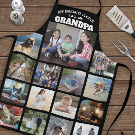 Delantal Cualquier Collage de fotos de la familia de texto 