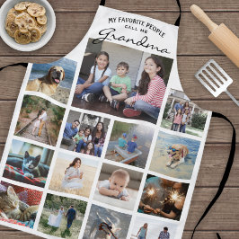 Delantal Cualquier Collage de fotos de la familia de texto 