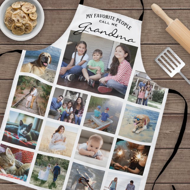 Delantal Cualquier Collage de fotos de la familia de texto  (Subido por el creador)