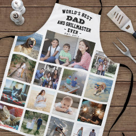 Delantal Cualquier Collage de fotos de texto mejor maestro 