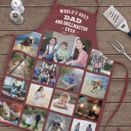 Delantal Cualquier Collage de fotos de texto mejor maestro 