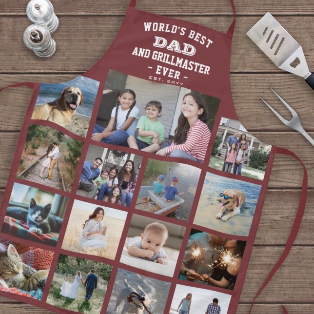 Delantal Cualquier Collage de fotos de texto mejor maestro  (Subido por el creador)