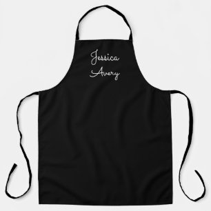 Delantal Cualquier nombre   Guay Editable White Script on B