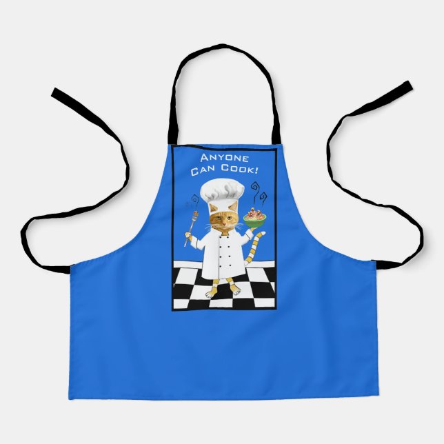 Delantal ¡Cualquiera Puede Cocinar! Apron azul gitano (pequ (Anverso)