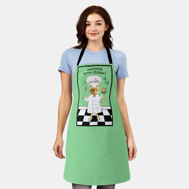 Delantal ¡Cualquiera Puede Cocinar! Aprón gitano verde (gra (Gastado)