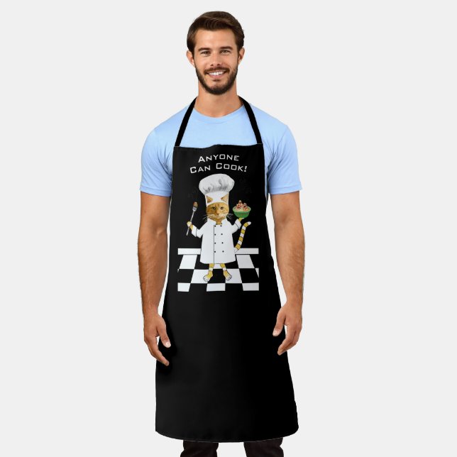 Delantal ¡Cualquiera Puede Cocinar! Aprón negro gitano (gra (Gastado)
