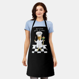 Delantal ¡Cualquiera Puede Cocinar! Black Kitty Apron (medi