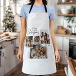 Delantal "Cuatro Collages de fotos de Feliz Navidad Persona<br><div class="desc">Haga de la cocina de vacaciones y de la cocción algo especial con este Apron de cuatro Collages de fotos de Feliz Navidad Personalizado. Diseñado con un toque festivo, ofrece espacio para cuatro preciadas fotos y un nombre o mensaje personalizado, creando un regalo único y significativo. Ya sea que estés...</div>