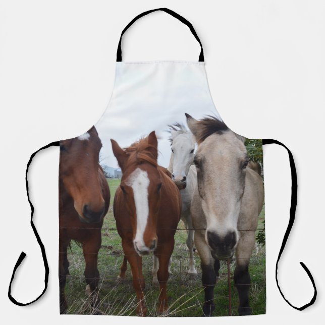Delantal Cuatro razas de caballos, Apron de impresión compl (Anverso)