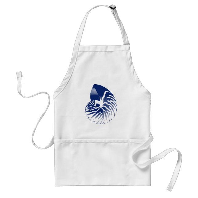 Delantal Cubierta de Nautilus - azul marino y blanco (Frente)