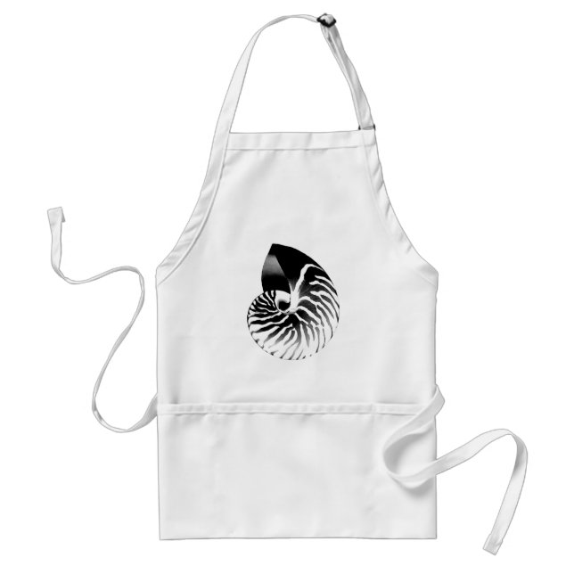 Delantal Cubierta de Nautilus - negro, gris y blanco (Frente)