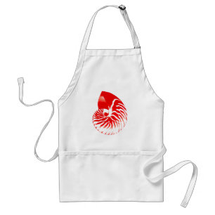 Delantal Cubierta de Nautilus - rojo oscuro y blanco