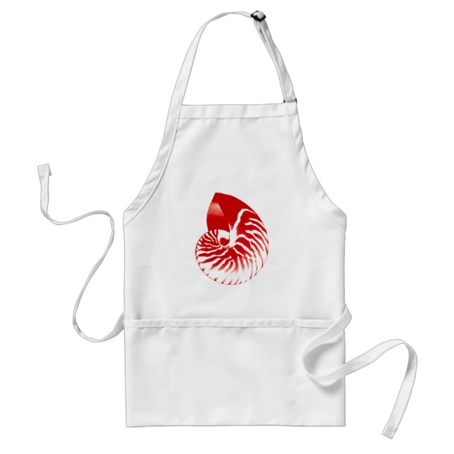 Delantal Cubierta de Nautilus - rojo oscuro y blanco (Frente)