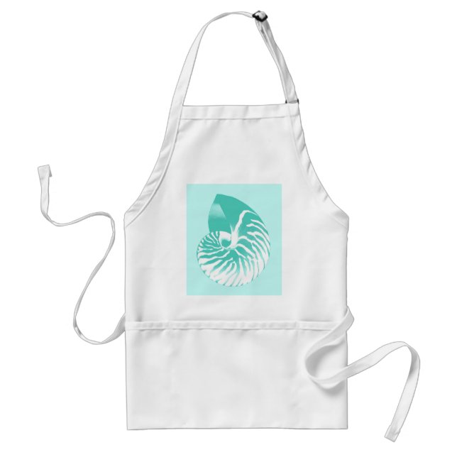 Delantal Cubierta de Nautilus - turquesa, aqua y blanco (Frente)