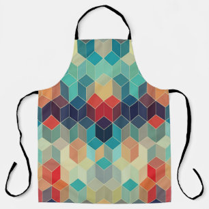 Delantal Cubos geométricos hipster: fondo de mosaico retro.