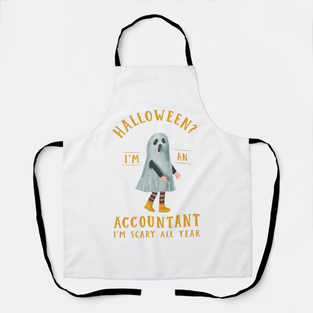 Delantal Cuenta Contable I_m Scary All Year CPA Halloween (Anverso)