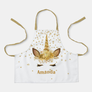 Delantal Cuerno de oro unicornio personalizado