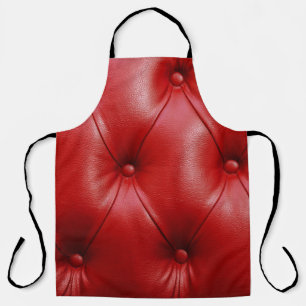 Delantal Cuero Rojo: Elegancia del patrón de tapicería.