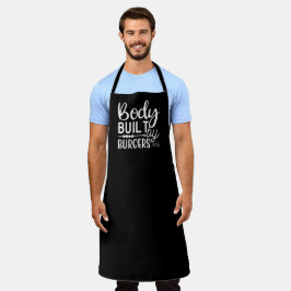 Delantal Cuerpo Construido Por Burgers BBQ Gran Apron Negro