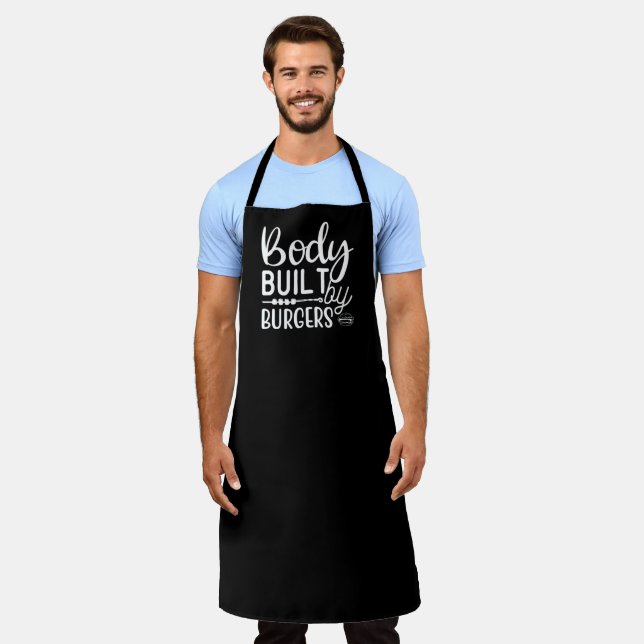 Delantal Cuerpo Construido Por Burgers BBQ Gran Apron Negro (Gastado)