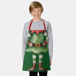 Delantal Cuerpo de Elfo Divertido Navidad