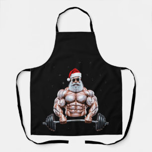 Delantal Cuerpo de Santa Navidad Fisicoculturista Levantami