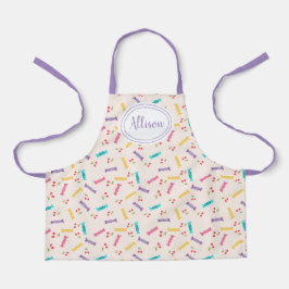 Delantal Cuestas de cerezas y patrón de dulces | Púrpura