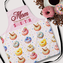 Delantal Cuidada acuarela Donut Mom You Make Life Sweeter