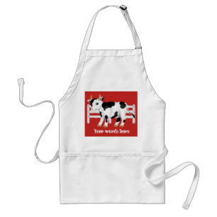 Delantal Cuidada vaca rural agregar palabras apron de cocin
