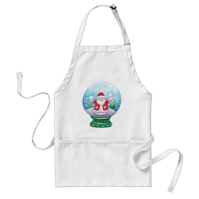 Delantal Cuidados Navidades Snowglobe Santa Claus, Estrella (Frente)