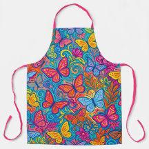 Delantal Culinario con Estampado de Mariposa Vibra