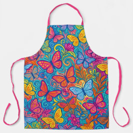 Delantal Culinario con Estampado de Mariposa Vibra